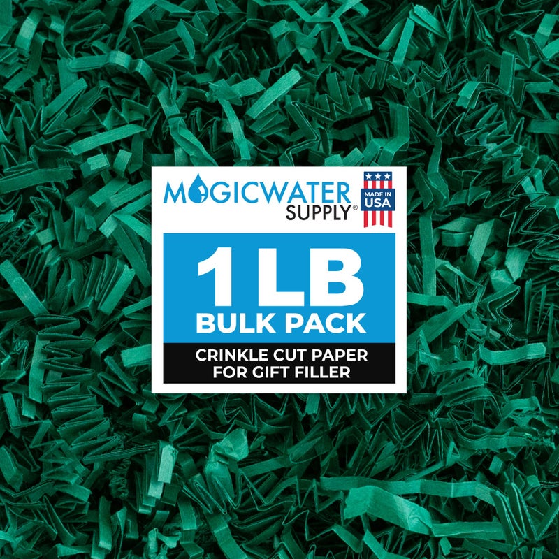 MagicWater Supply Crinkle Cut Paper Shred Filler-1LB Forest Green-Decorative & Protective Packaging for Bridesmaid Gifts & Bridesmaid Proposal Gifts Holiday Stuffers Birthdays Wedding & Anniversaries - Image 1